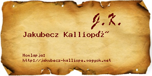 Jakubecz Kalliopé névjegykártya